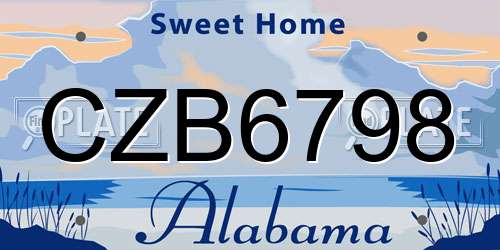 CZB6798 Alabama License Plate