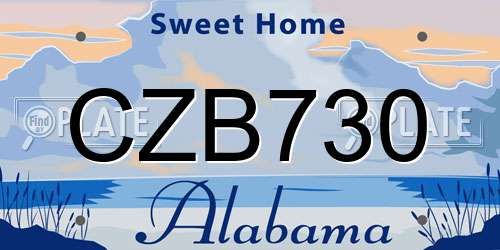 CZB730 Alabama License Plate