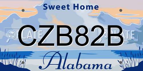 CZB82B Alabama License Plate