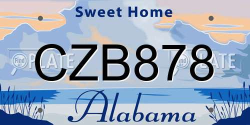 CZB878 Alabama License Plate