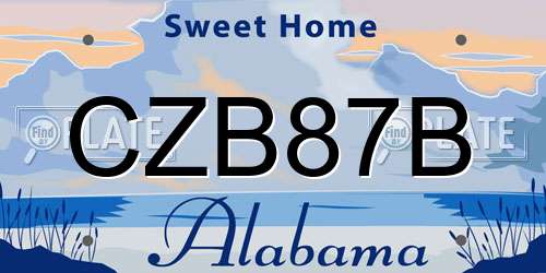 CZB87B Alabama License Plate