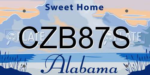 CZB87S Alabama License Plate