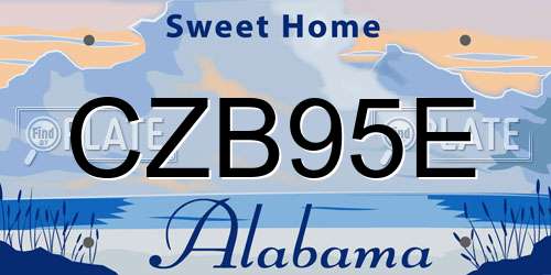 CZB95E Alabama License Plate
