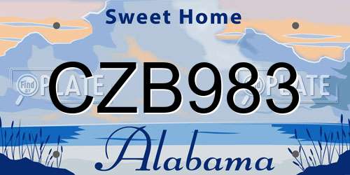 CZB983 Alabama License Plate