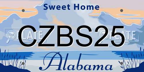 CZBS25 Alabama License Plate