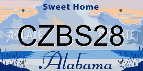 CZBS28 Alabama License Plate