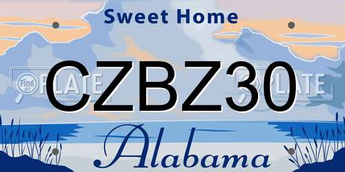 CZBZ30 Alabama License Plate