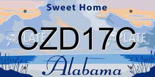 CZD17C Alabama License Plate