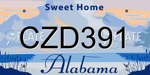 CZD391 Alabama License Plate