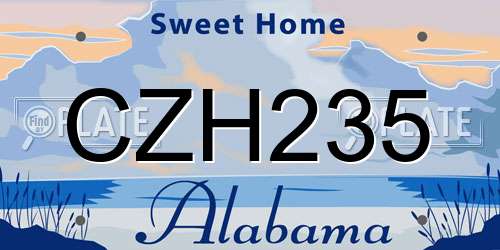 CZH235 Alabama License Plate