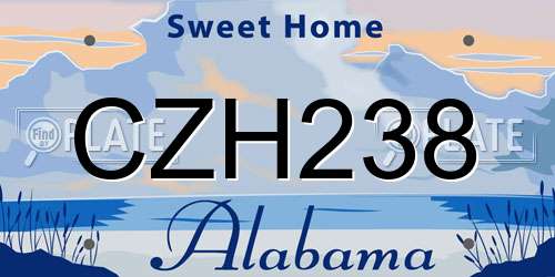 CZH238 Alabama License Plate