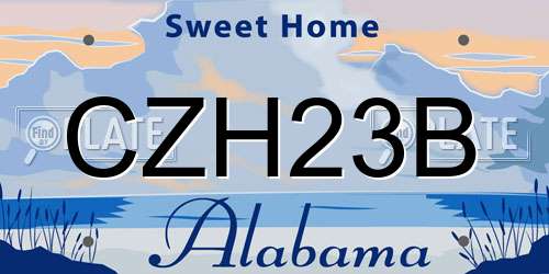 CZH23B Alabama License Plate
