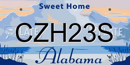 CZH23S Alabama License Plate