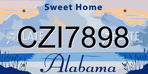 CZI7898 Alabama License Plate