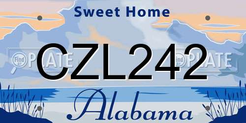 CZL242 Alabama License Plate