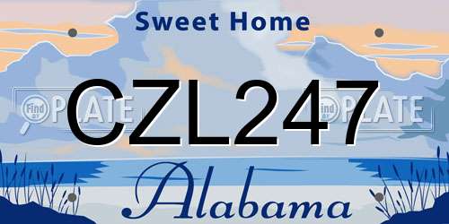 CZL247 Alabama License Plate