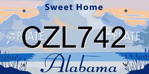 CZL742 Alabama License Plate