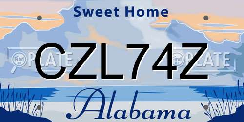 CZL74Z Alabama License Plate