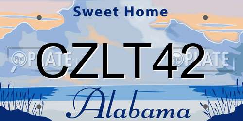 CZLT42 Alabama License Plate
