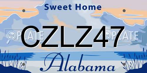 CZLZ47 Alabama License Plate