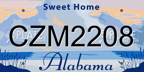 CZM2208 Alabama License Plate
