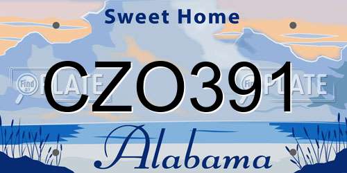 CZO391 Alabama License Plate