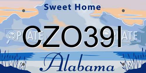 CZO39I Alabama License Plate