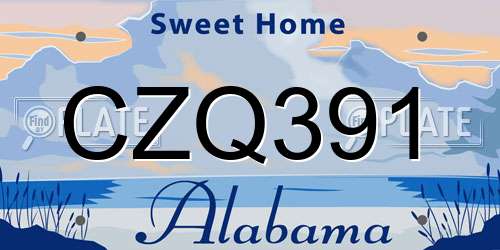 CZQ391 Alabama License Plate