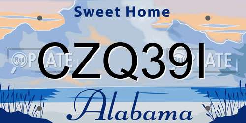 CZQ39I Alabama License Plate