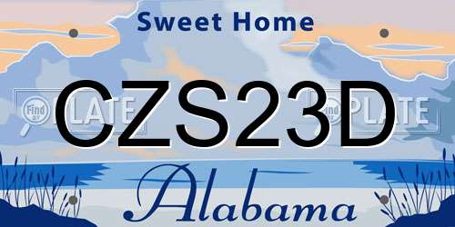 CZS23D Alabama License Plate