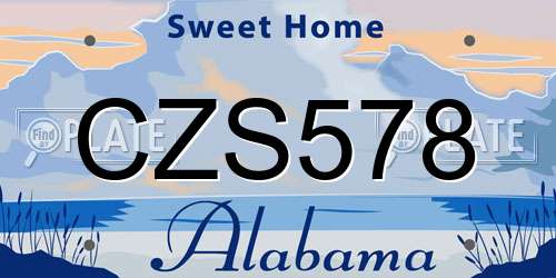 CZS578 Alabama License Plate