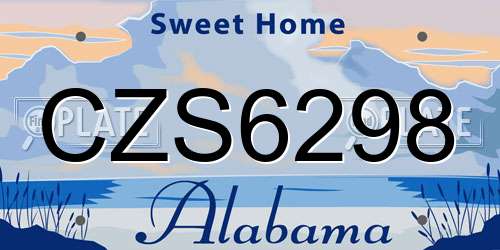 CZS6298 Alabama License Plate