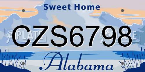 CZS6798 Alabama License Plate