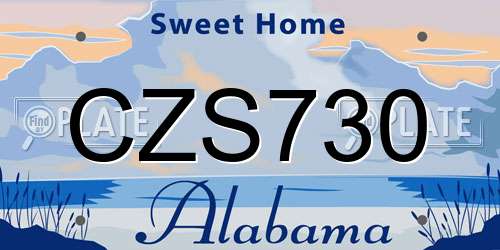 CZS730 Alabama License Plate