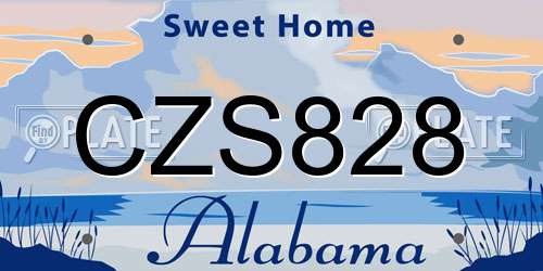 CZS828 Alabama License Plate