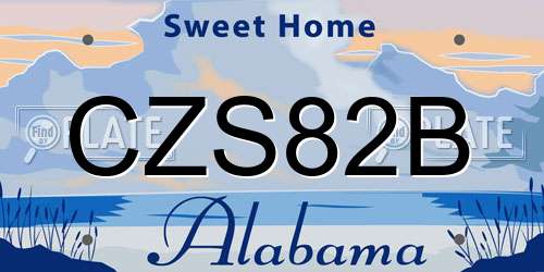 CZS82B Alabama License Plate