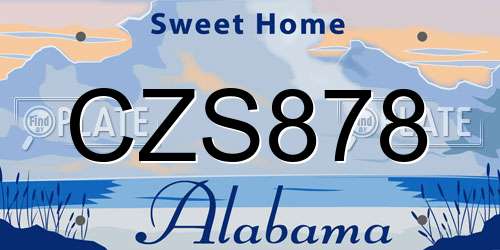 CZS878 Alabama License Plate