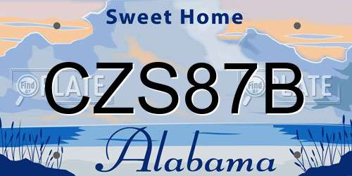 CZS87B Alabama License Plate