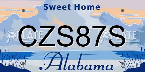 CZS87S Alabama License Plate
