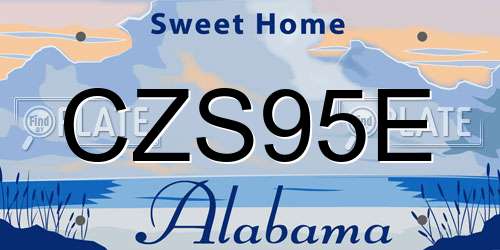 CZS95E Alabama License Plate