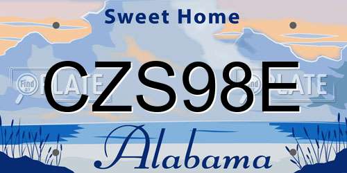 CZS98E Alabama License Plate