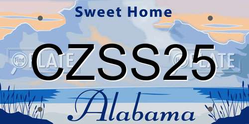 CZSS25 Alabama License Plate