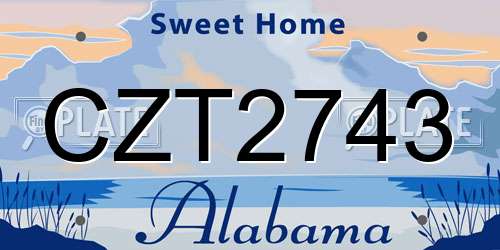 CZT2743 Alabama License Plate