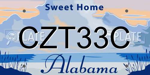 CZT33C Alabama License Plate