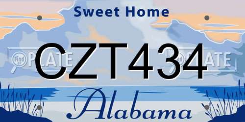 CZT434 Alabama License Plate