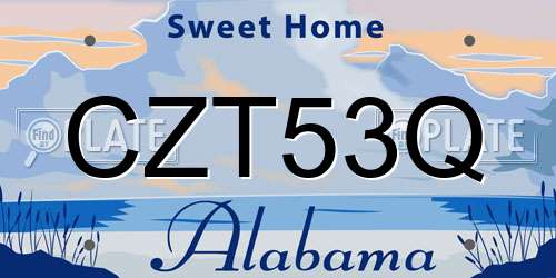 CZT53Q Alabama License Plate