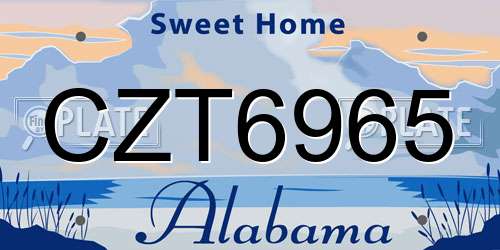 CZT6965 Alabama License Plate