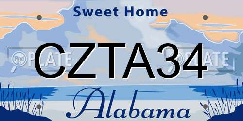 CZTA34 Alabama License Plate