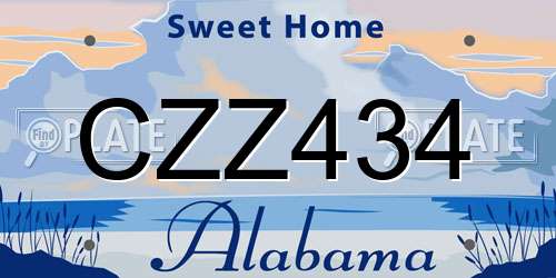 CZZ434 Alabama License Plate