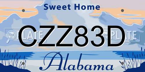 CZZ83D Alabama License Plate